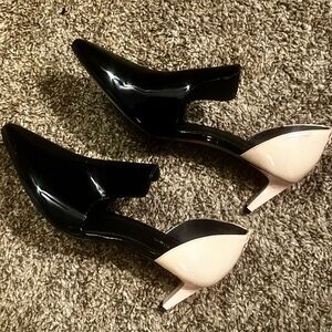Calvin Klein Two-Tone Black and Cream Heels